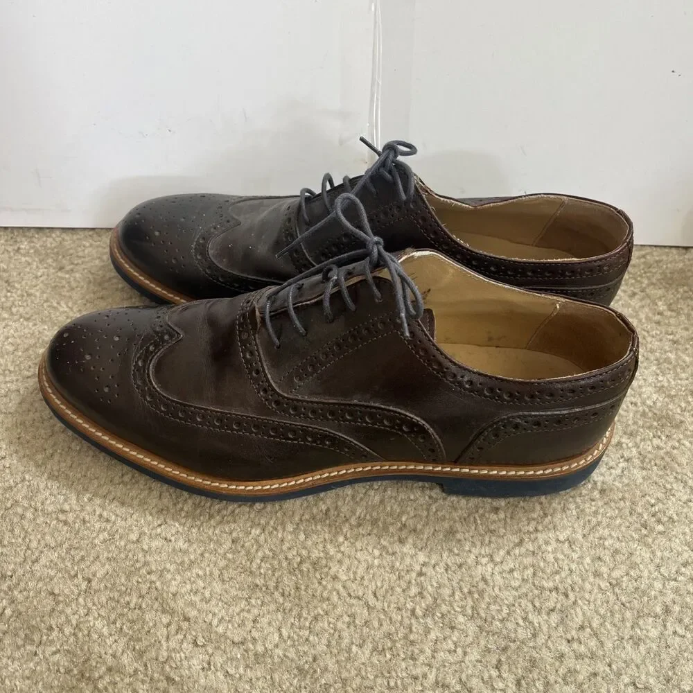 To Boot New York Adam Derrick Wingtip Brogue Shoes Sz 12 Brown Leather Business